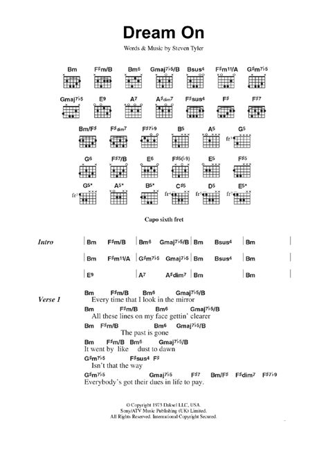 dream on chords